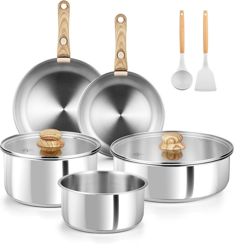 KOCH SYSTEME CS 11-Piece Stainless Steel Cookware Set, Removable Handles