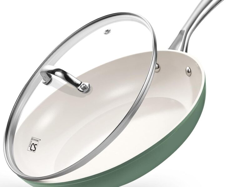 KOCH SYSTEME CS Ceramic Nonstick Frying Pan with Lid, 26cm