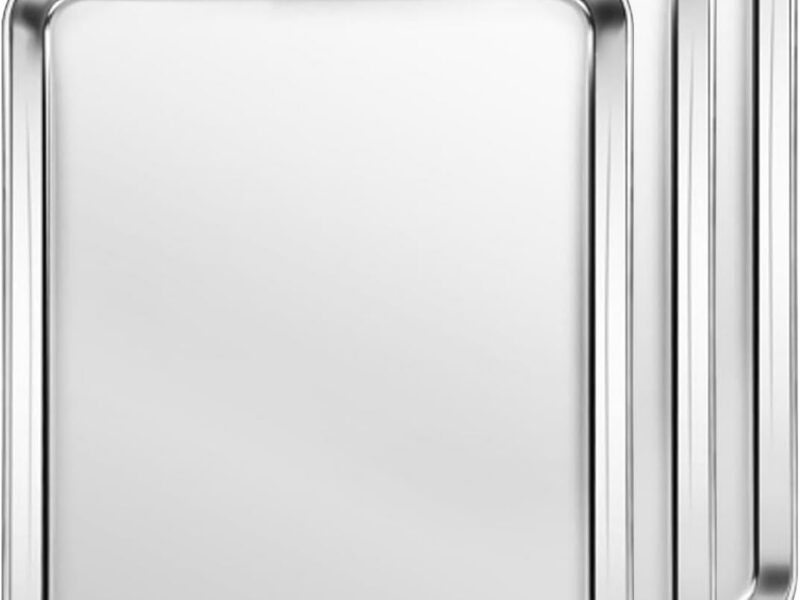 Heavy-Duty Stainless Oven Trays, Large Set of 3