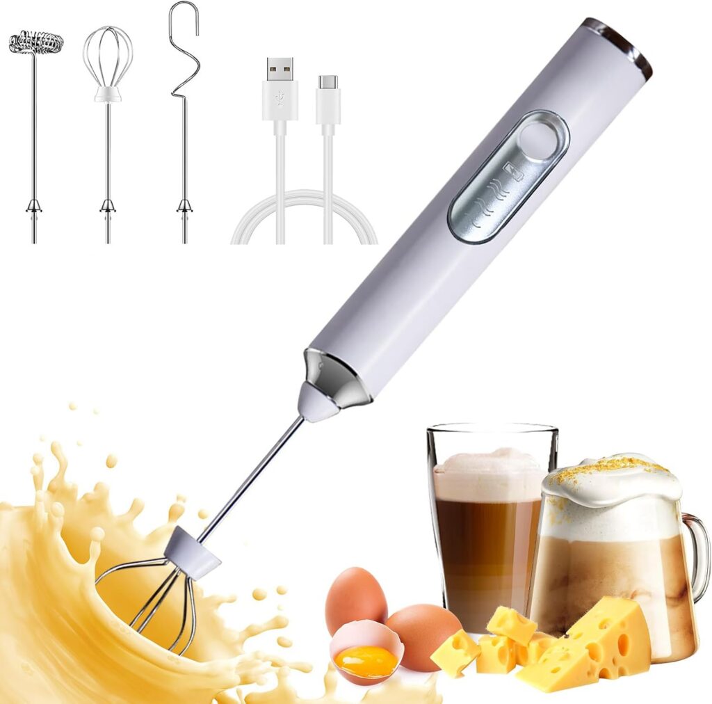 Mini USB Drink Mixer with Three Heads, White