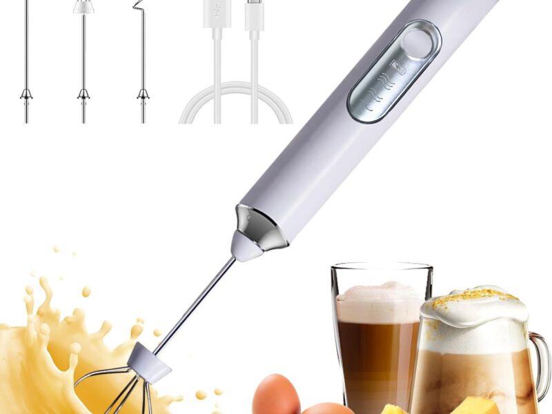 Mini USB Drink Mixer with Three Heads, White