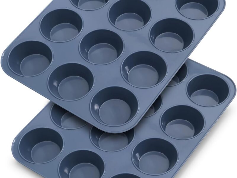 Large Silicone Cupcake Trays, 12-Cup Two Pack