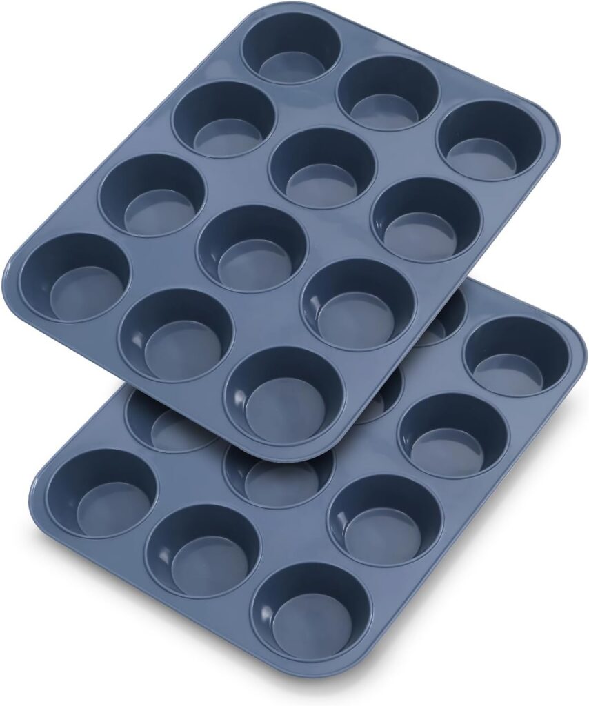 Large Silicone Cupcake Trays, 12-Cup Two Pack