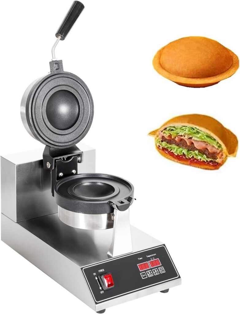 Non-Stick Burger Waffle Maker with Timer