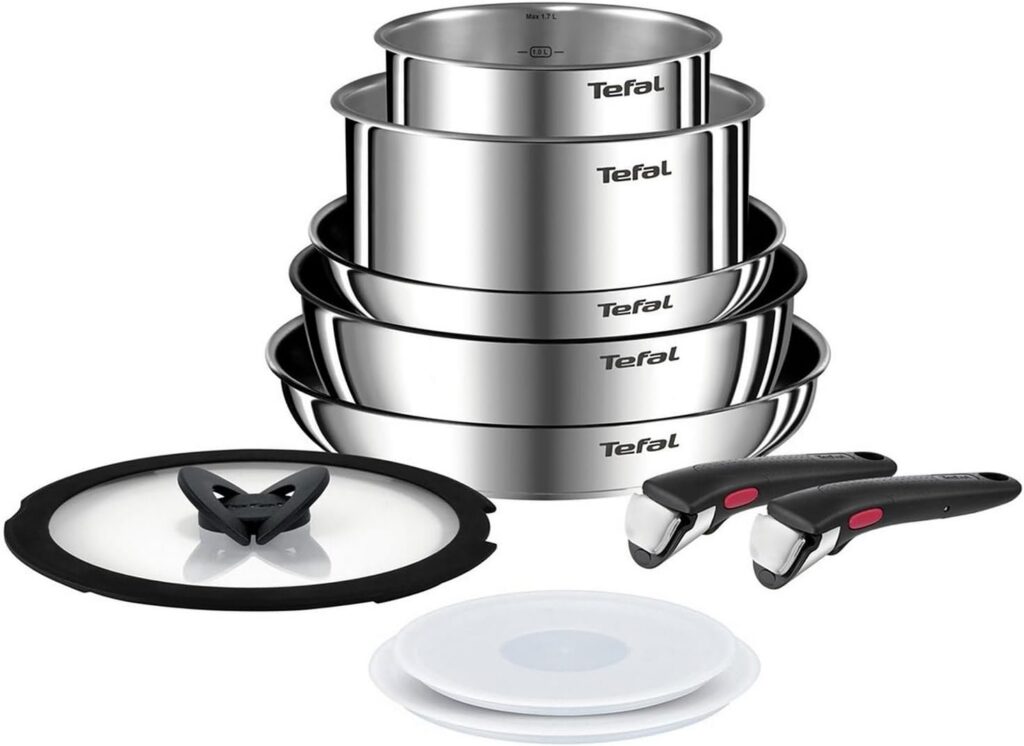Tefal Ingenio Emotion Stainless Steel Pan Set, 10-Piece