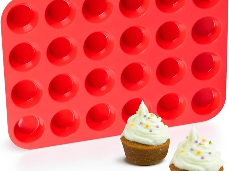 Red Silicone Mini Muffin Mould, 24 Cavity