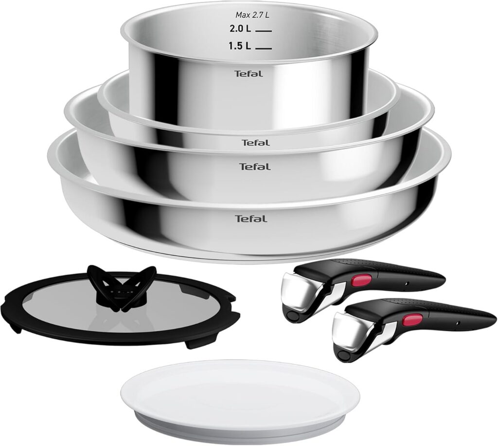 Tefal Ingenio Comfort Max Stainless Steel Cookware Set, 8-Piece