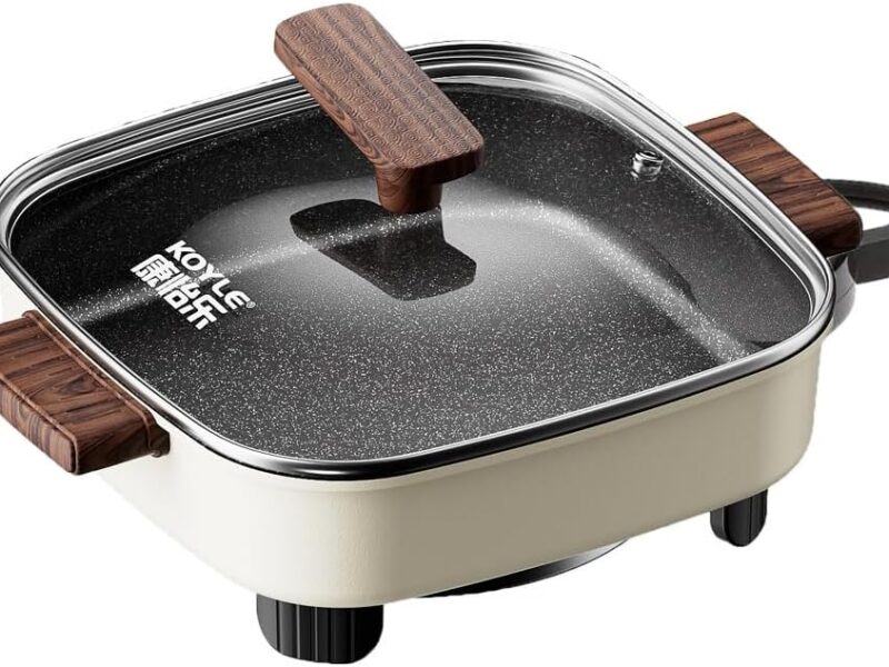 6L Electric Skillet, 1500W Non Stick Frying Pan with Lid
