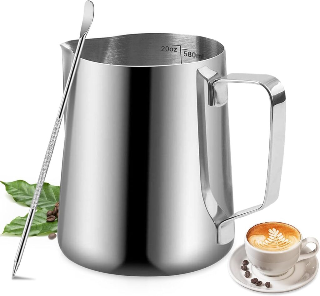 Lylilidy 600ml Stainless Steel Frothing Pitcher