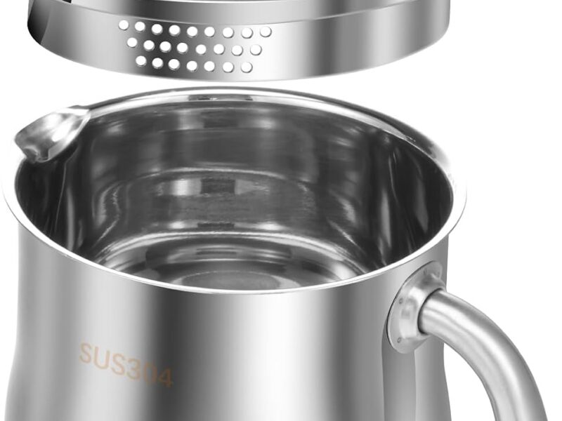 Tri-Ply Stainless Steel Saucepan, 2L with Straining Glass Lid