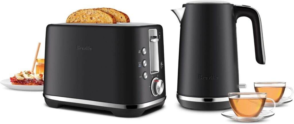 Breville Brunch Duo Toaster & Kettle, Matte Black