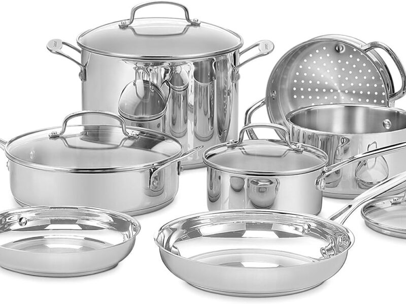 Cuisinart 77-11G Chef’s Classic Stainless Cookware Set, 11-Piece