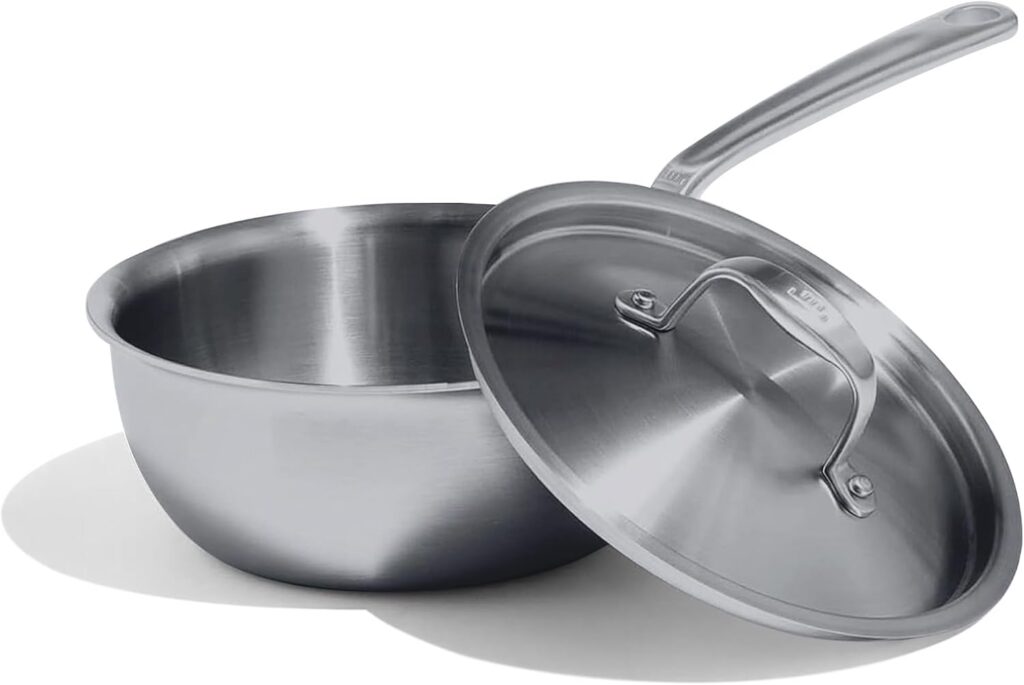 Made in Cookware 2-Quart 5-Ply Stainless Steel Saucier Pan