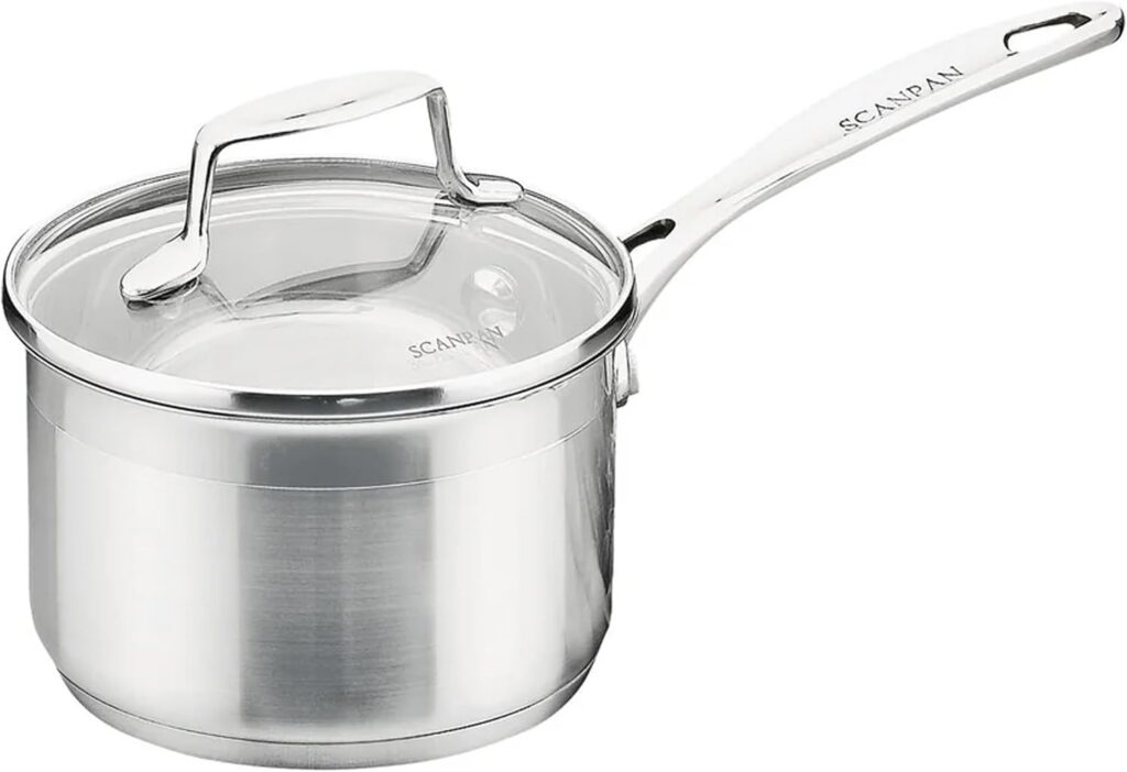 Scanpan Impact Stainless Steel Saucepan with Glass Lid, 14cm