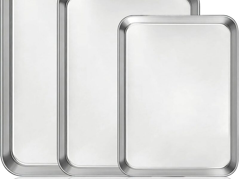 Rectangle Stainless Baking Trays for Roasting, Set of 3