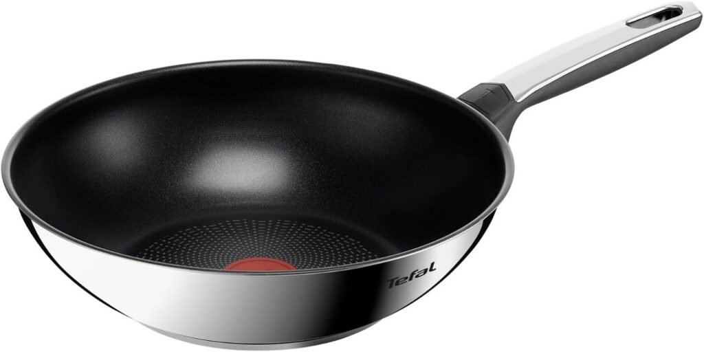 Tefal Emotion+ Stainless Steel Wokpan, 28cm Non Stick