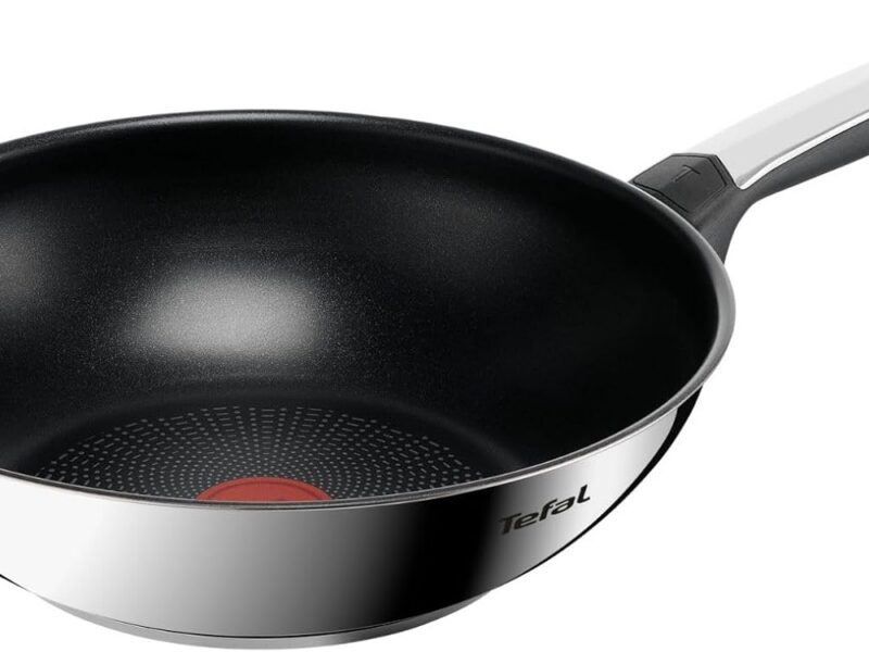 Tefal Emotion+ Stainless Steel Wokpan, 28cm Non Stick