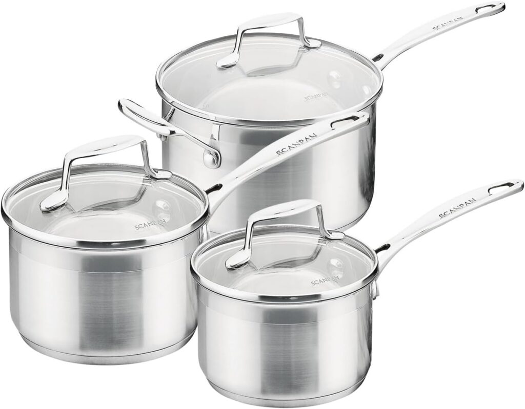 Scanpan Impact 3-Piece Stainless Steel Saucepan Set with Lids