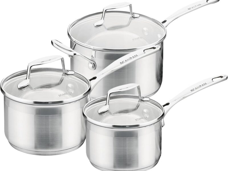 Scanpan Impact 3-Piece Stainless Steel Saucepan Set with Lids