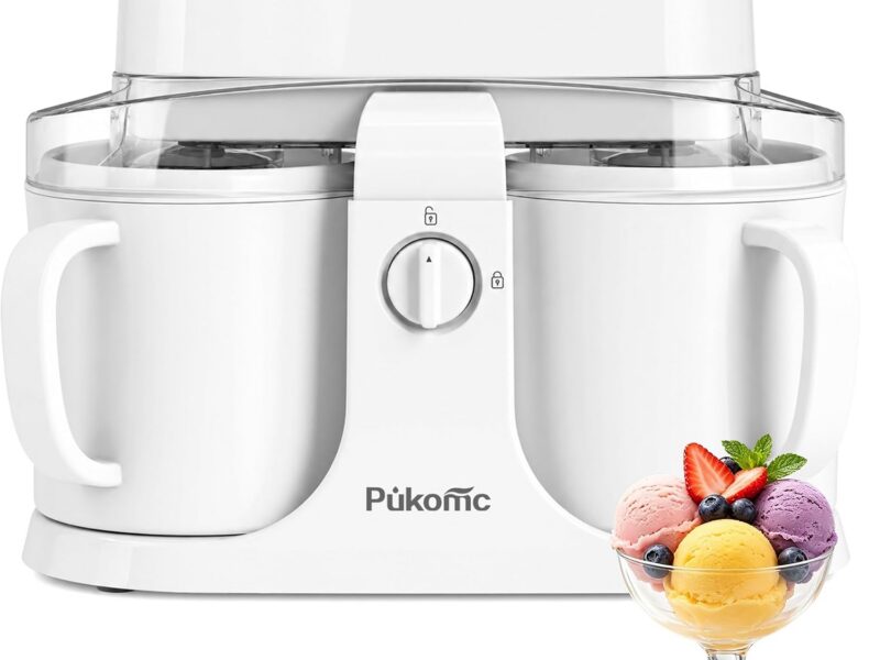 Pukomc Home Swirl Ice Cream Maker, 2 Cups, 0.9 Quart