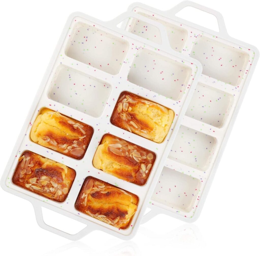Eight-Cavity Silicone Mini Loaf Trays, Twin Pack