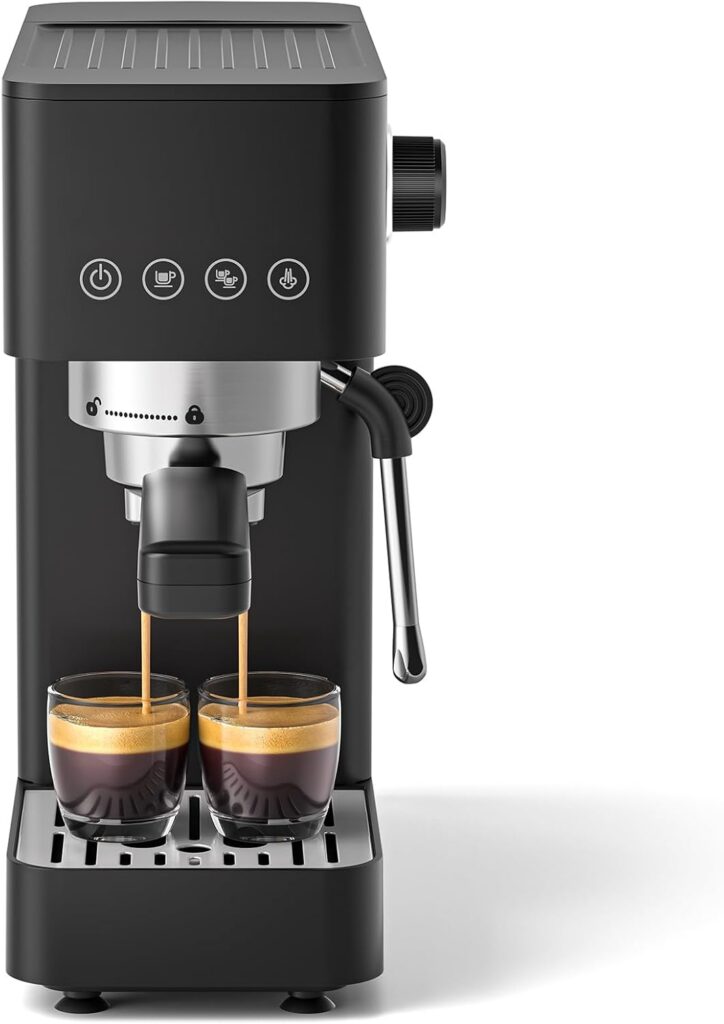 AMZCHEF Compact 20 Bar Cappuccino Machine, 1.5L Tank