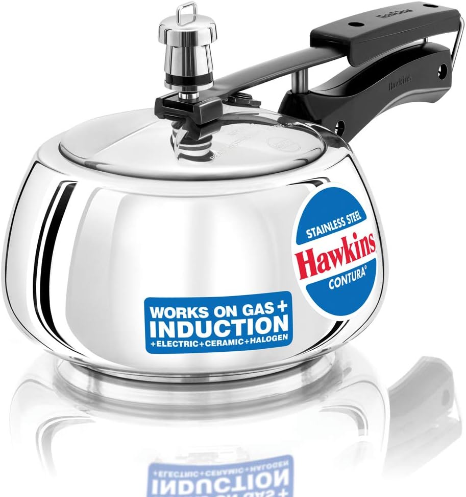 Hawkins Contura Stainless Steel Pressure Cooker, 2L