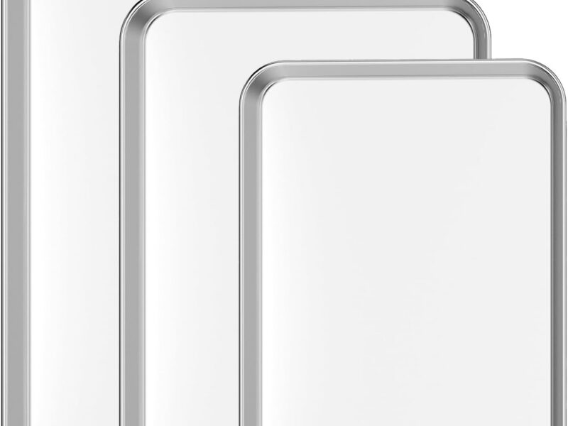 Commercial-Grade Stainless Oven Tray Set, Three Sizes