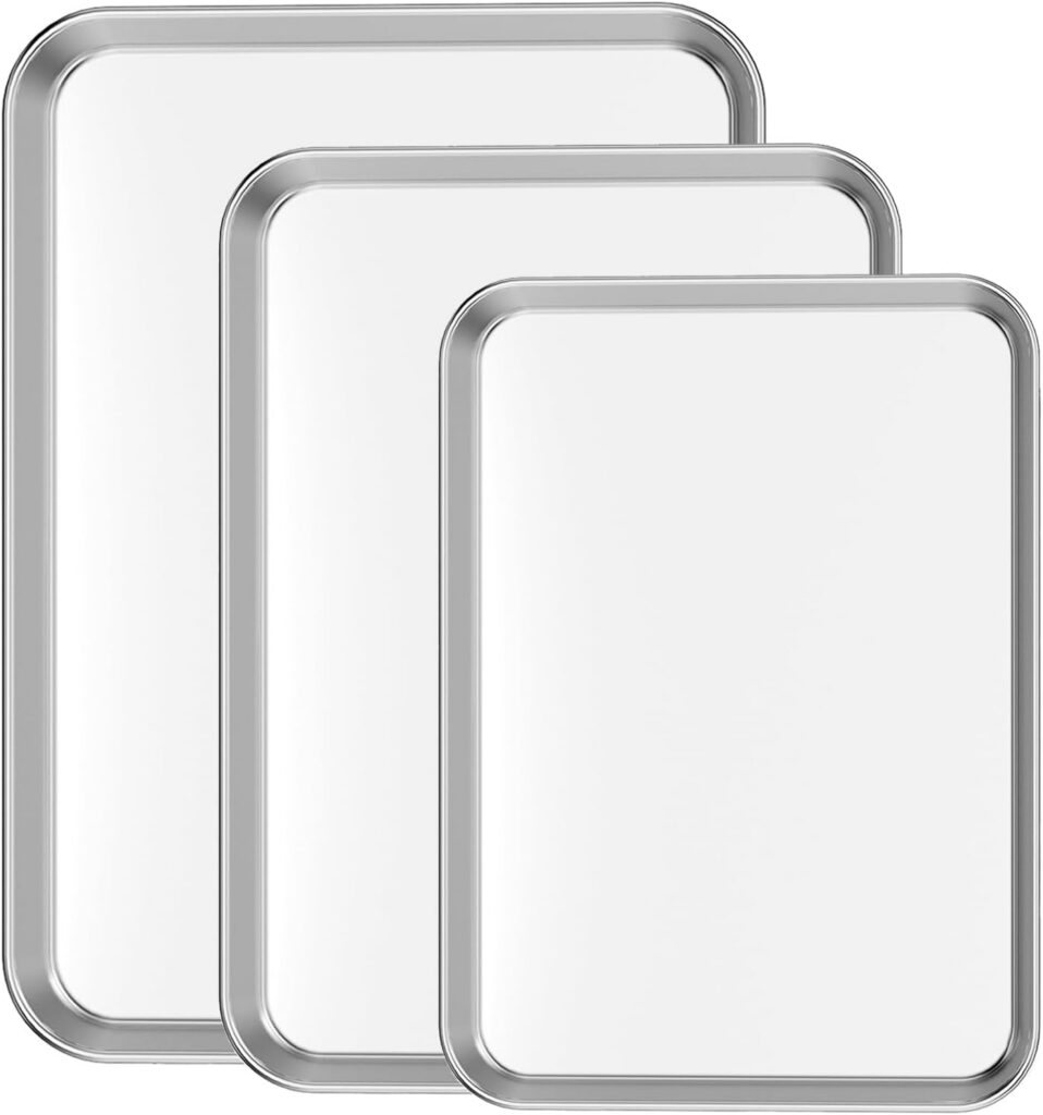 Commercial-Grade Stainless Oven Tray Set, Three Sizes
