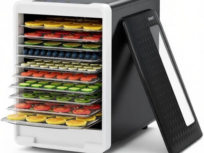 Devanti 10-Tray Food Dehydrator, 550W LCD Touchscreen & Adjustable Heat