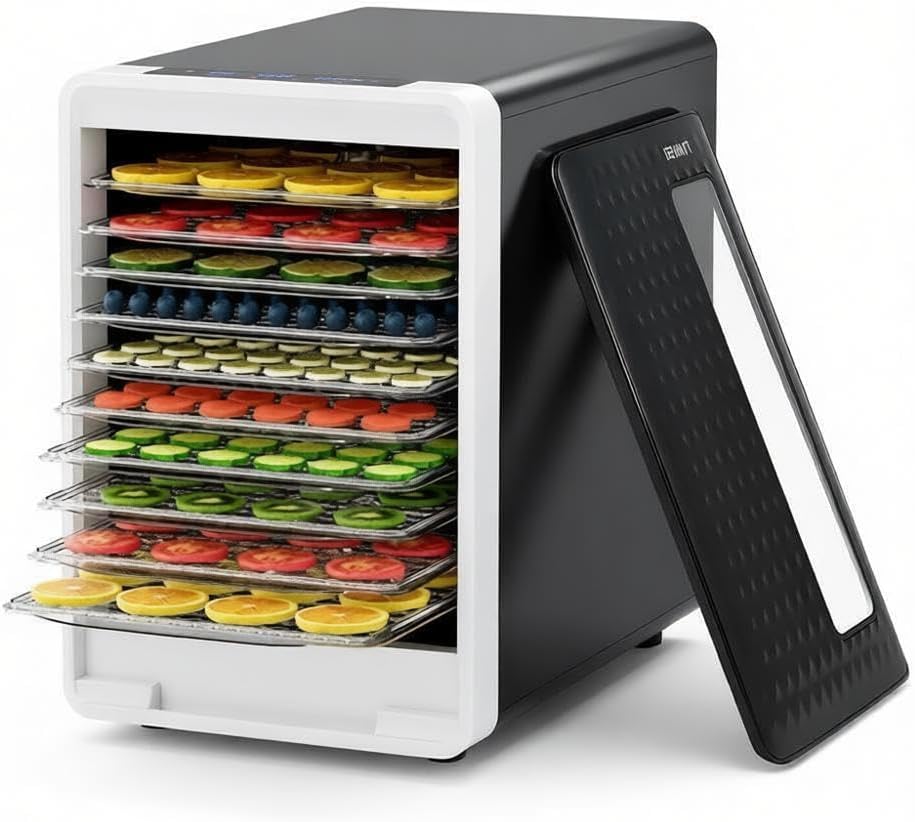Devanti 10-Tray Food Dehydrator, 550W LCD Touchscreen & Adjustable Heat