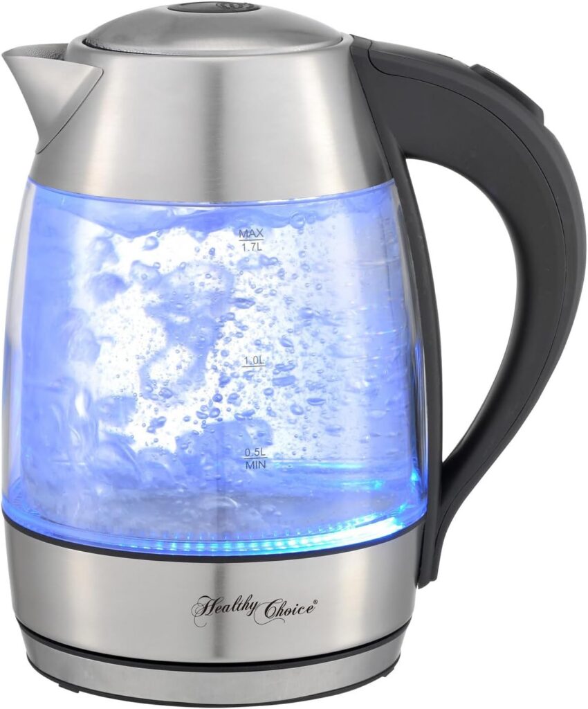 Healthy Choice 1.7L Cordless Glass Kettle