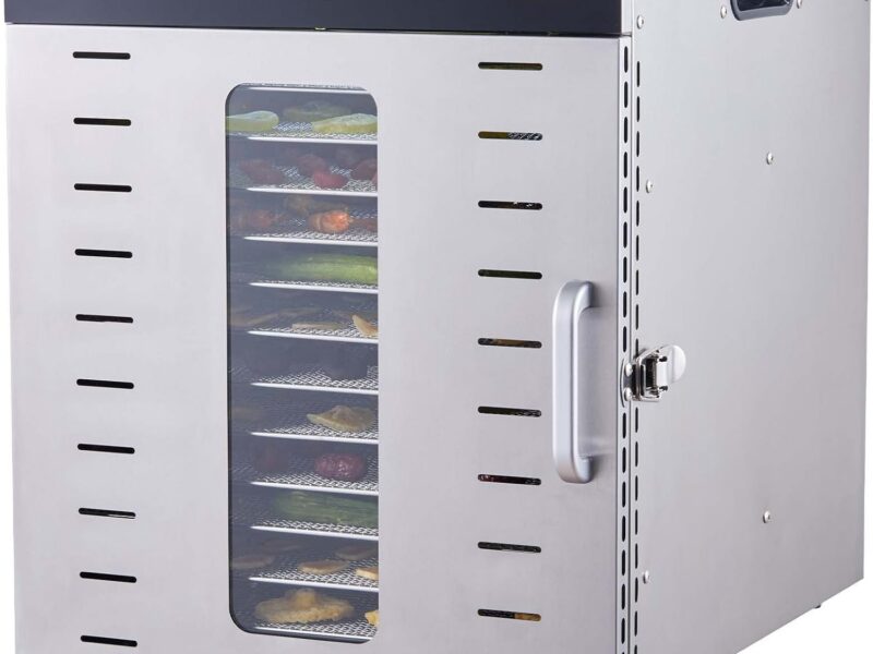 VEVOR 10-Tray Stainless Steel Food Dehydrator, 1000W Digital Temperature Control