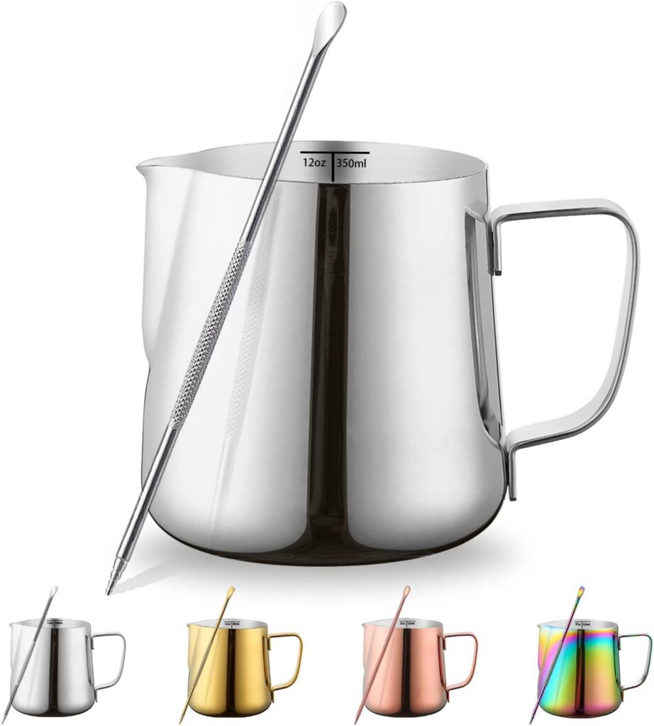 Kyraton 350ml Stainless Steel Frothing Pitcher with Pen