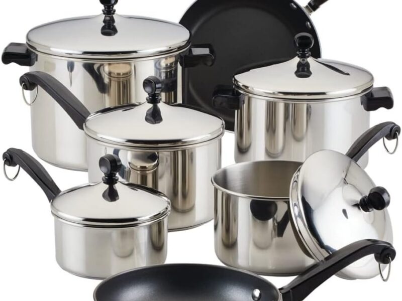 Farberware Classic Stainless Steel Cookware Set, 15-Piece