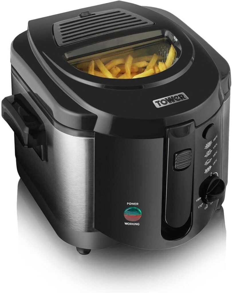 Tower T17001 2L Deep Fat Fryer, 1500W, Adjustable Thermostat