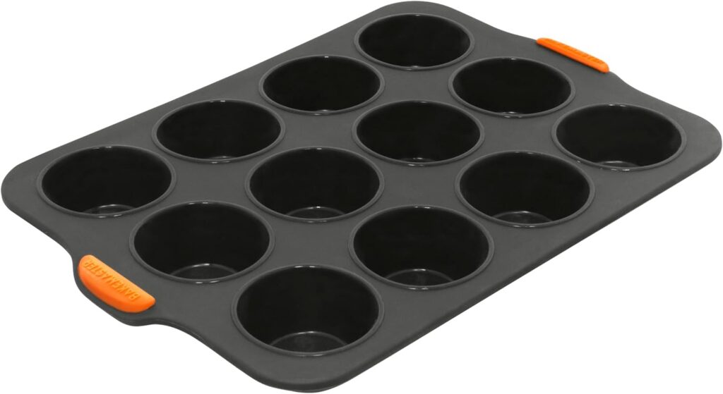 Bakemaster Steel-Framed Silicone Muffin Tray, 12 Cup