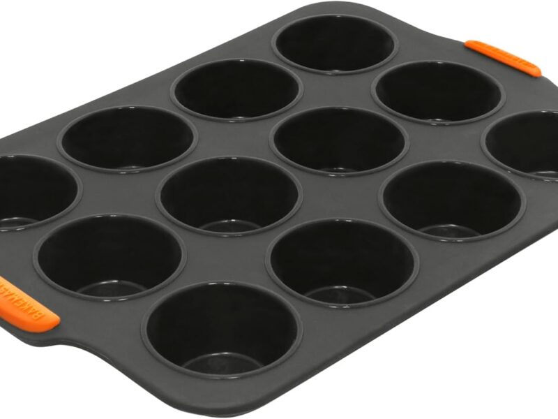 Bakemaster Steel-Framed Silicone Muffin Tray, 12 Cup