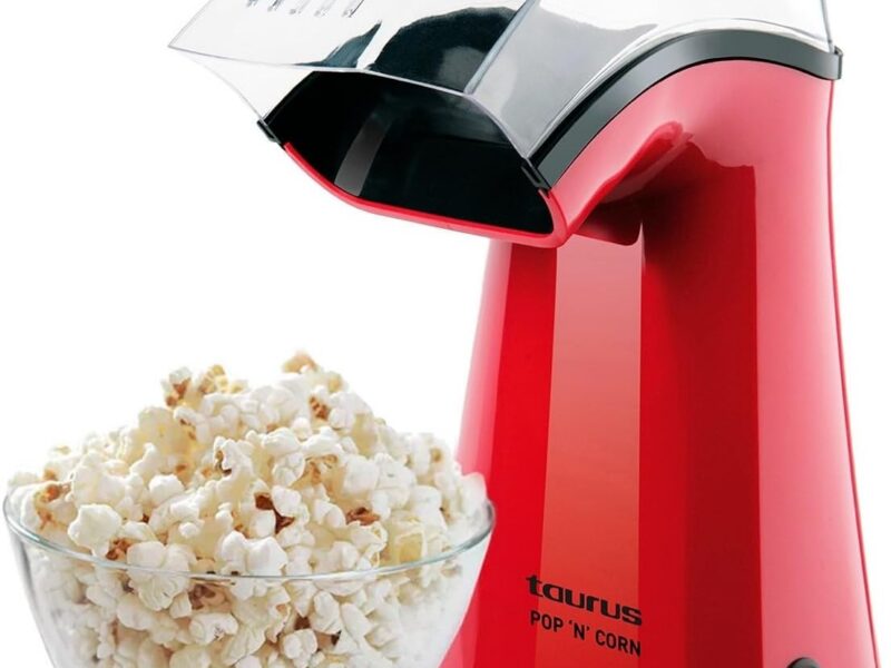 Taurus Pop’N’Corn Plastic Popcorn Maker, 1100W, Red