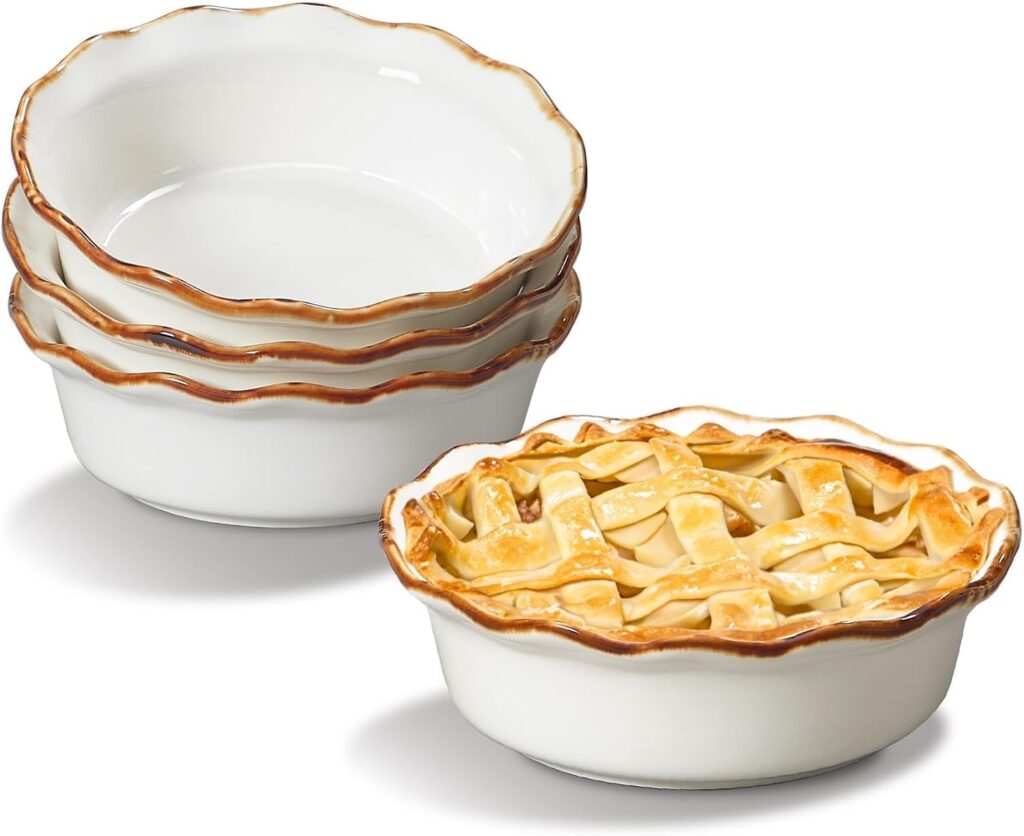 ONEMORE Mini Ceramic Pie Pans, Set of 4 Nonstick