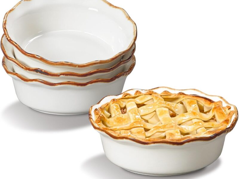 ONEMORE Mini Ceramic Pie Pans, Set of 4 Nonstick