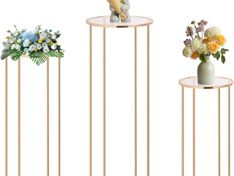 Three-Piece Metal Cylinder Pedestal Set for Parties