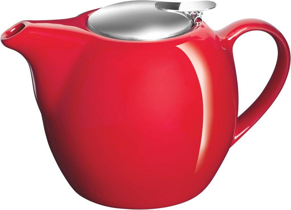 Avanti Camelia Cafe-Style Teapot, Fire Engine Red