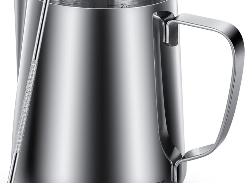 Adorever Stainless Steel Frothing Pitcher with Art Pen