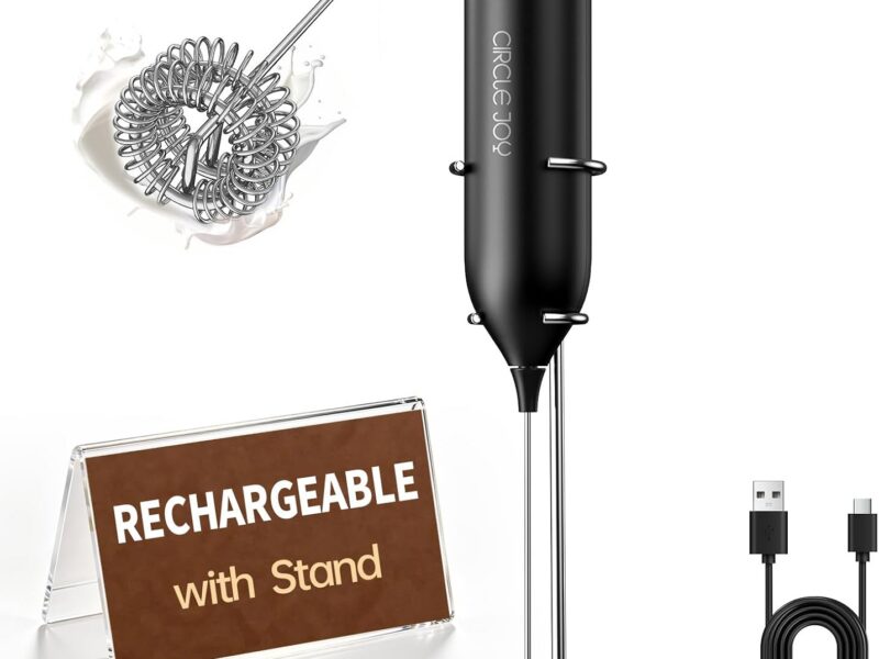 CIRCLE JOY Cordless Frother Wand with Stand