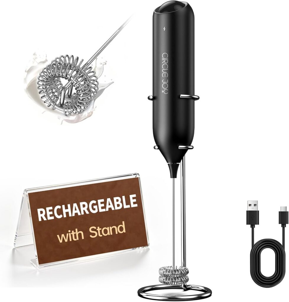 CIRCLE JOY Cordless Frother Wand with Stand