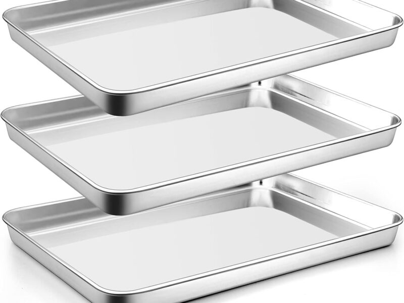 flic-flac Mirror-Polished Stainless Oven Trays, Set of 3