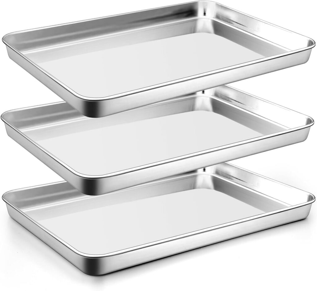 P&P Chef Mirror-Finish Stainless Baking Sheets, Set of 3