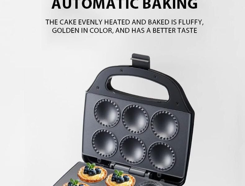 Electric Mini Cake and Pie Maker, 750W Double Heating
