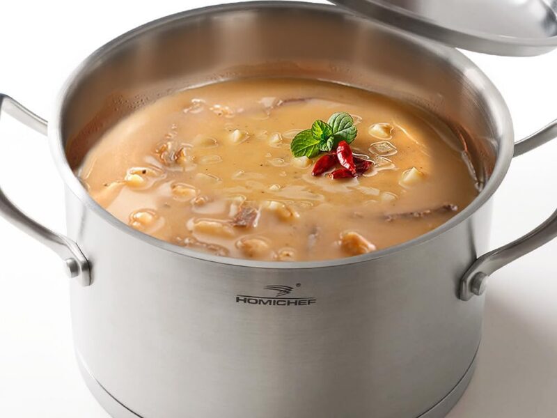 HOMI Chef Nickel Free Stainless Steel Stock Pot, 3.2L, Lid